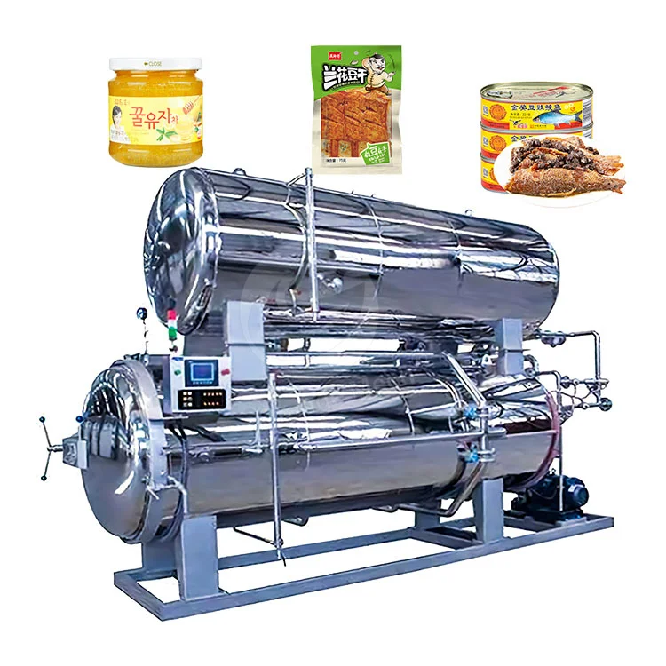 Dried Yam Pouches Food Sterilizer Autoclave Retort Sterilizer Water Spray Immersion Steam Food Autoclave Sterilizer Machine