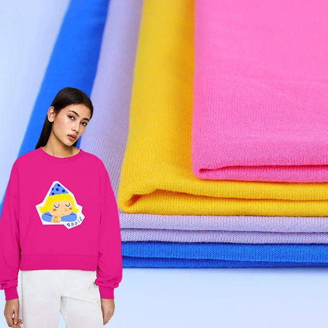 
Hoodies fabric polyester cotton terry fabric sweatshirt terry cotton dyed french terry fabric 