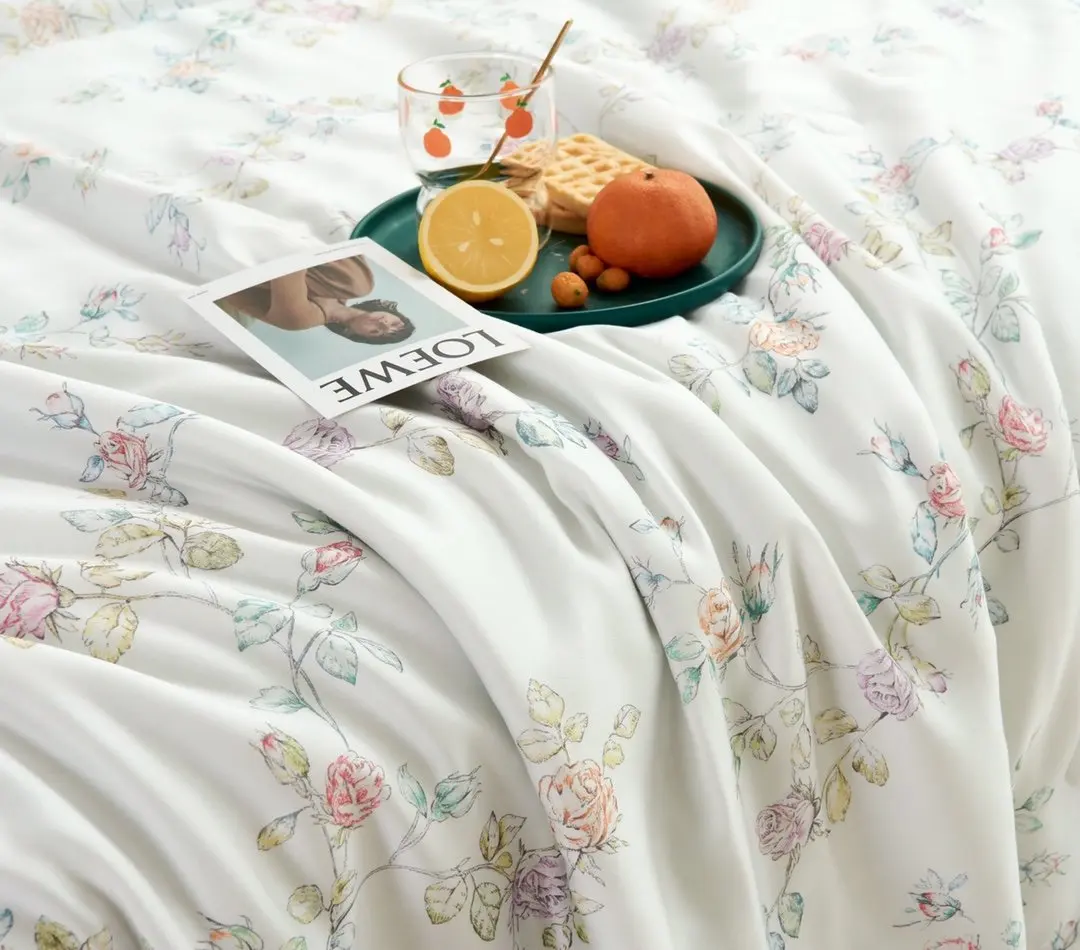 Skin Friendly Four-Piece Suit 3D Printing Tencel Sheets Bed Set Bedding