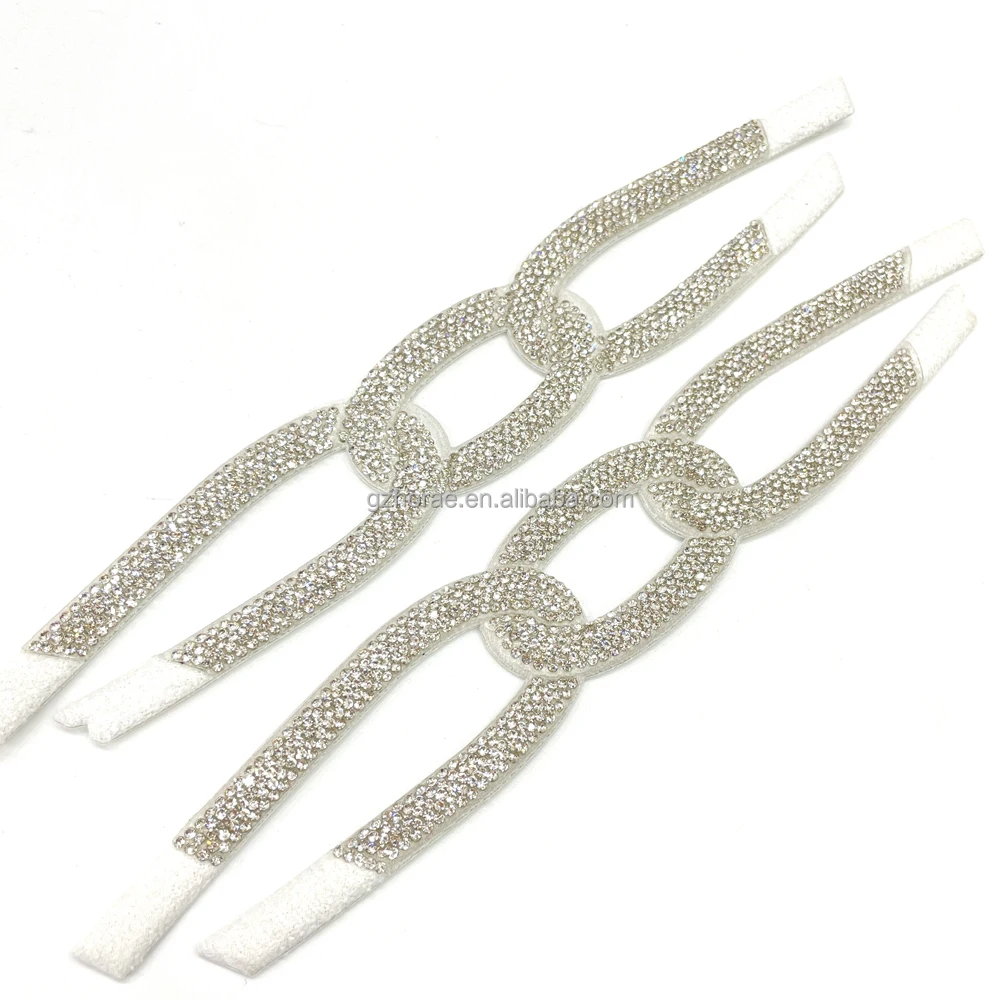 UP007 hot selling crystal shoe uppers  accessories charm rhinestone sandal upper