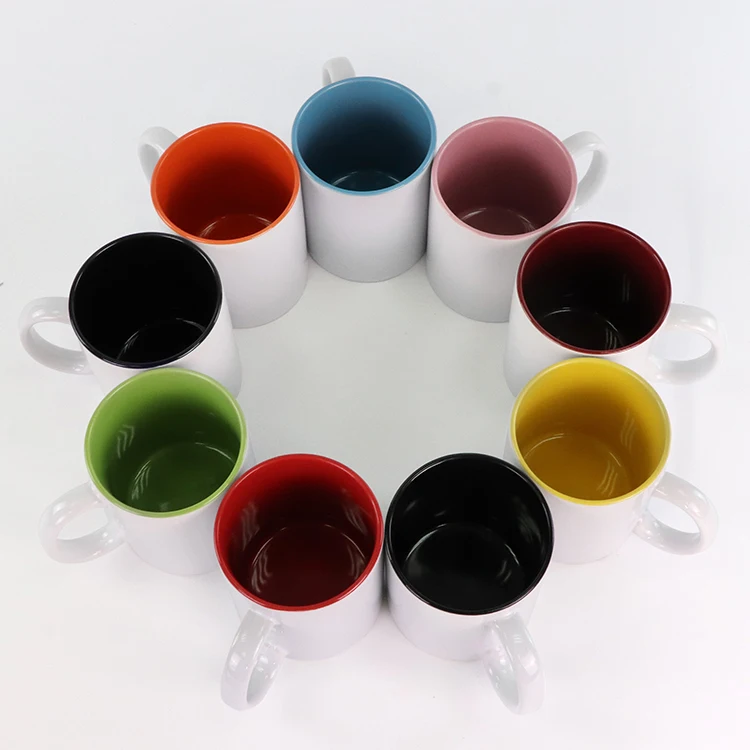 11oz Ceramic Sublimation Inner Color Coffee Mugs with Coating