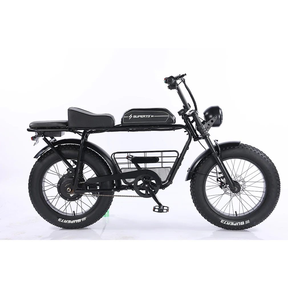 New Super S1 20inch 48V500W 13Ah/18Ah/25Ah lithium battery electric city bicycle fat tire e-bike for 2 people