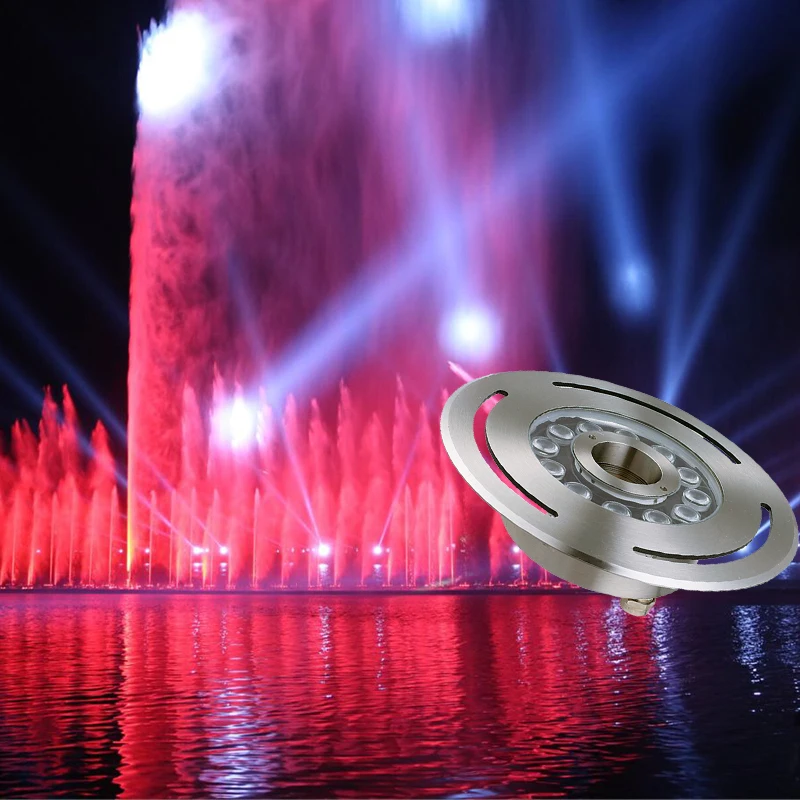 Ip68 Водонепроницаемая нержавеющая сталь 12 В 24 dmx RGB меняющая цвет теплый белый подводный светодиодный фонтанный кольцевой сопло