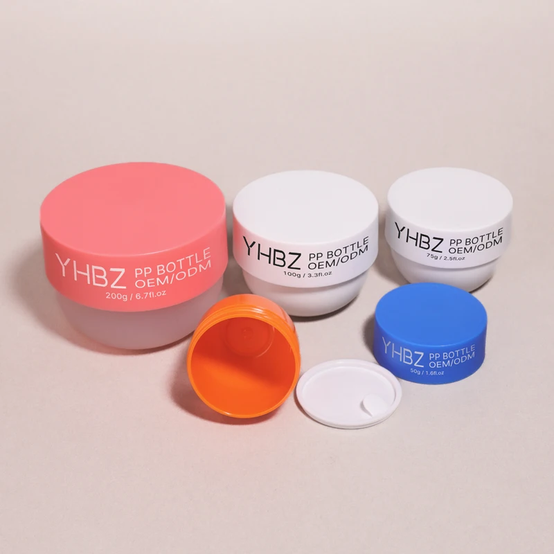 body scrub pp cream jar 50ml 75ml 100ml 150ml 200ml 300ml 500ml recyclable wide mouth round plastic cosmetic pot jar with lid