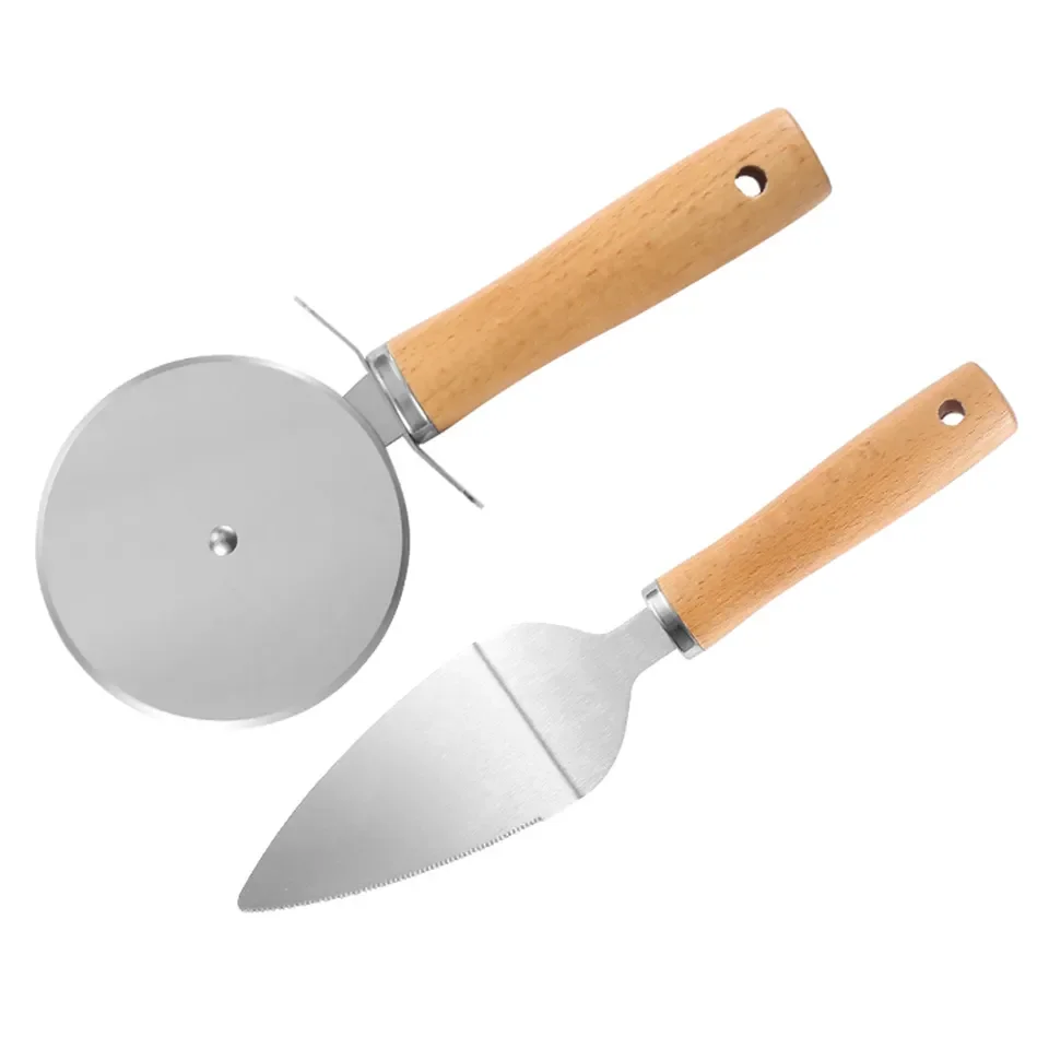 Hot Sale Stainless Steel Pizza Peel Manufacturer Pizza Peel Pizza Cutter With Wooden Handle Transfer Spatula