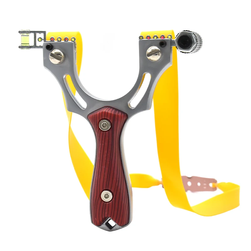 professional Hunting Slingshot High Quality Alloy Catapult With Flat Rubber Band Outdoor Shooting Slingshot