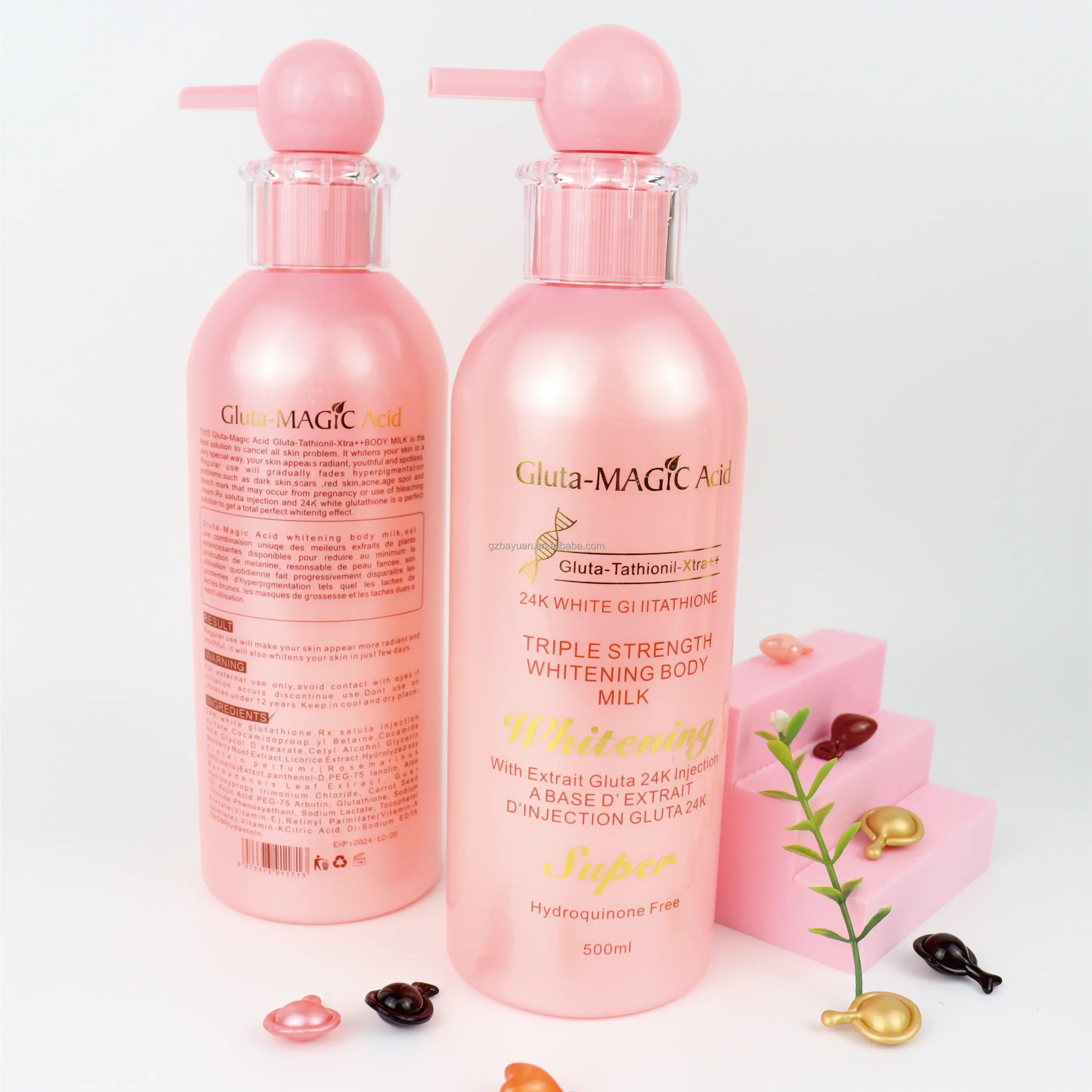 500 мл Gluta Magic Acid Super 24K инъекция молока для тела eclaircss AHA мощный отбеливающий Новый крем лица и