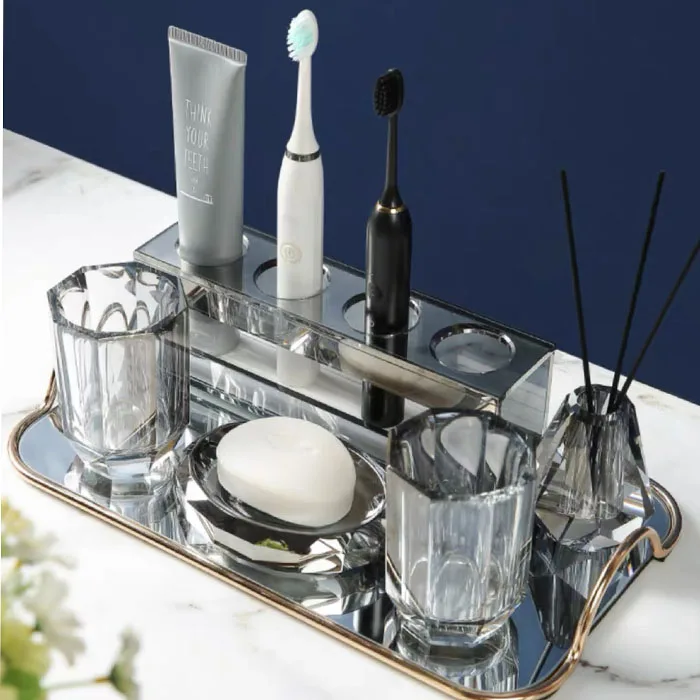 Light Luxury Soap Dispenser High-end Crystal Glass Shampoo Bottle Shower Soap Dispenser Bathroom Washing Set