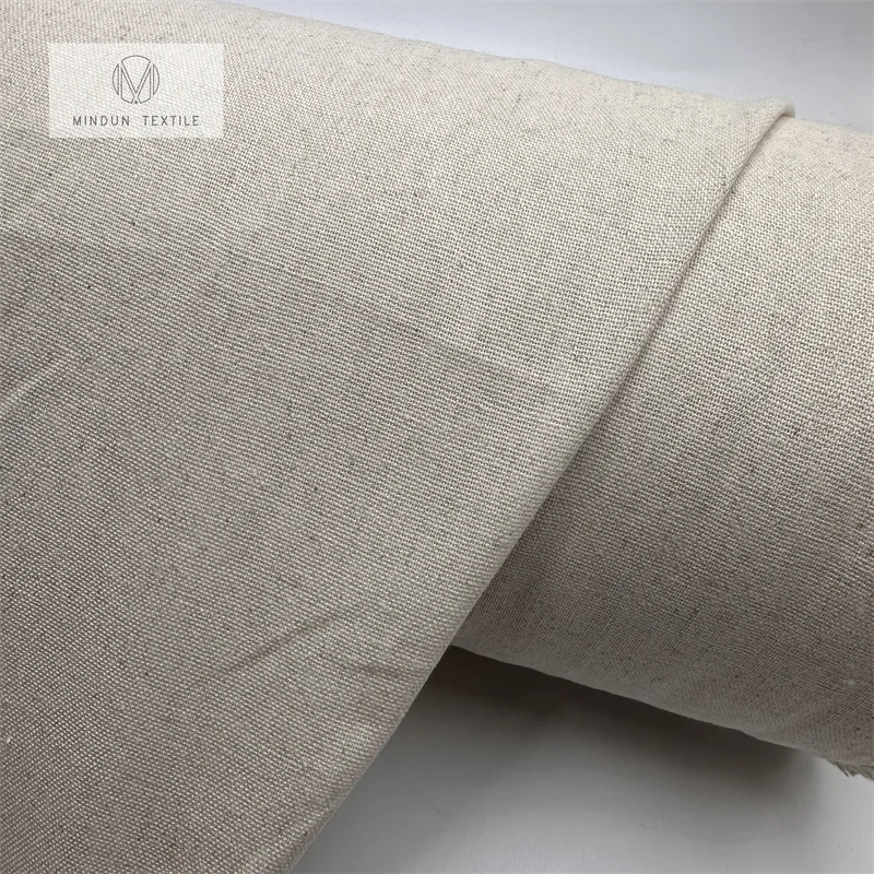 Mindun Bulk Wholesale Medium Spring Linen Polyester Natural Dress Shirting Blended Fabric by the Yard for Clothing