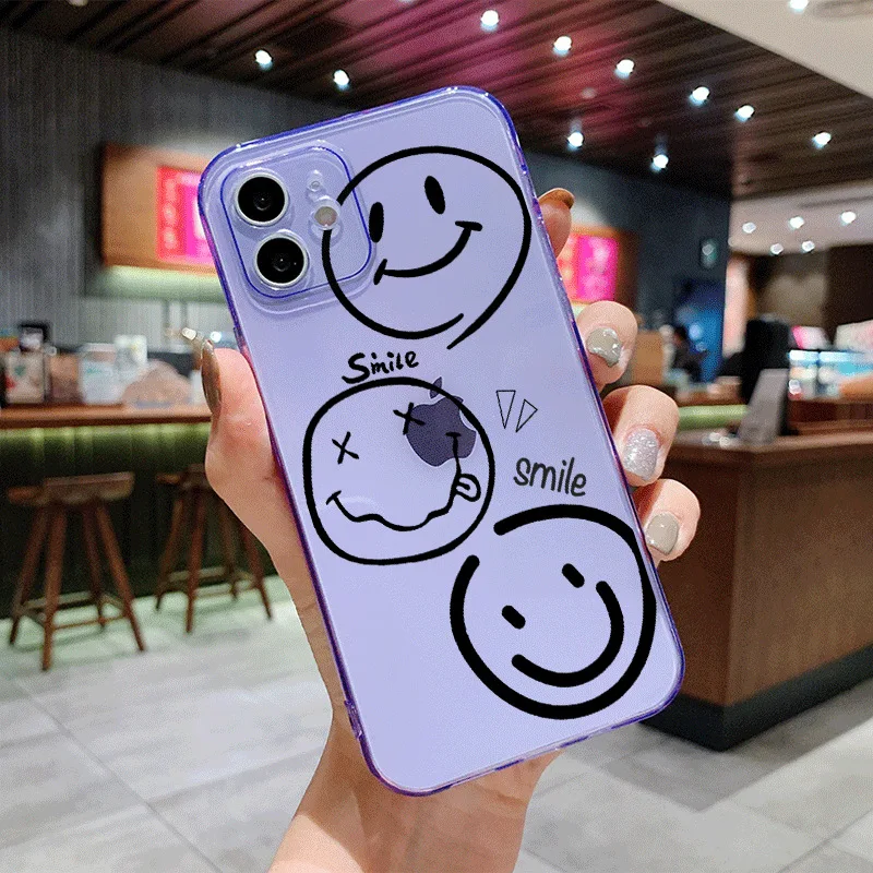 New Products The Transparent Orange Black Lines Impressions Wholesale Phone Case For iPhone X XS Max 11 12 13 14 Pro Max