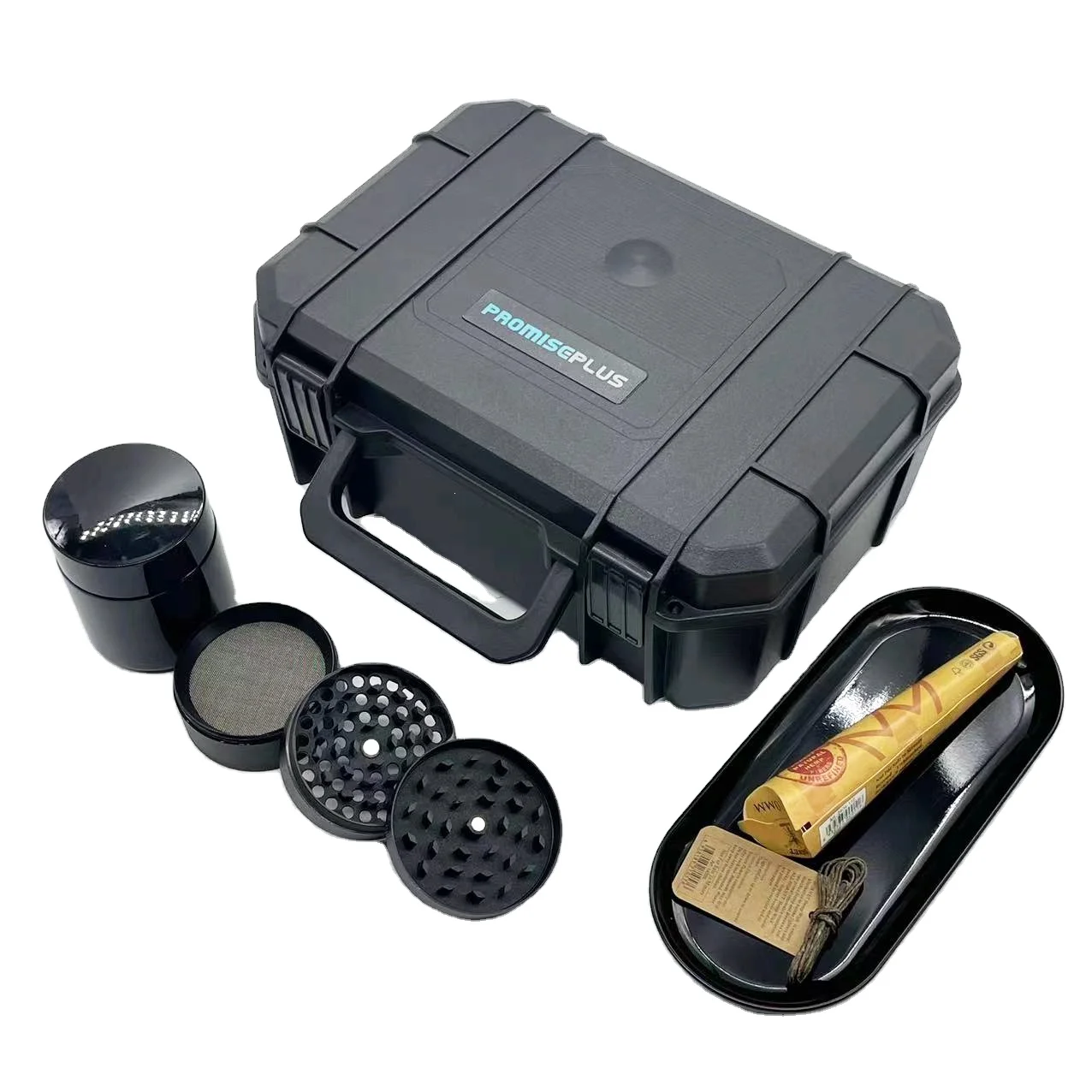 Free Sample Tobacco Silicone Smoking Box Rolling Tray Custom Logo Herb Cigarette Stash Smoking Case with foam