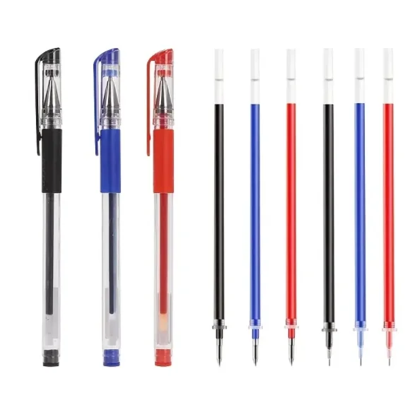 Cheap custom plastic Office Neutral Pens Bullets Waterborne Needle Pens 0.5mm Black/blue/Red neutral pens wholesale