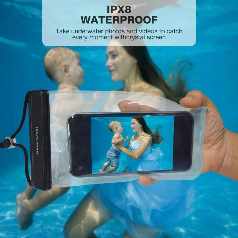 Universal 8 Colors IPX8 Water Proof Cell Phone Pouch Swimming 7.2 inch Waterproof Mobile Phone Pouch Dry Bag