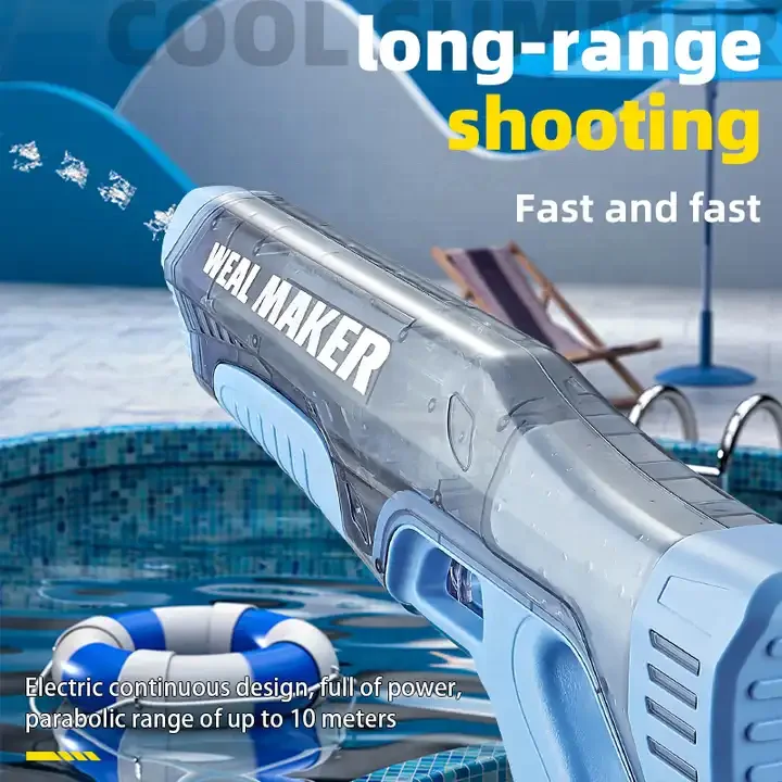 ToyHome Electric Burst Water Gun Cool Outdoor Strong Power Driving Suction Gun High Capacity Water Gun Toys For Parents Children