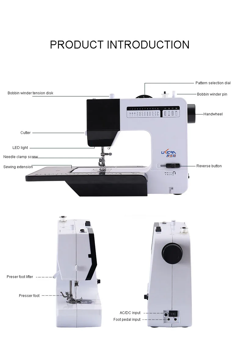 UFR-737,2024 Hot Selling UKICRA  Multifunction Sewing Machine  Automatic Household  Sewing Machine Wholesale