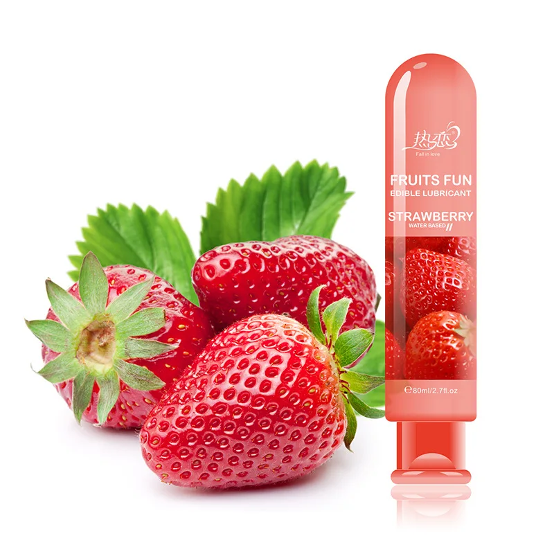 Fruit Flavor Anal Water Based  Personal Gel Lubricant Passion Strawberry 80ml Bottle Lube Sex Lubricant Oil Adult Sex  Products