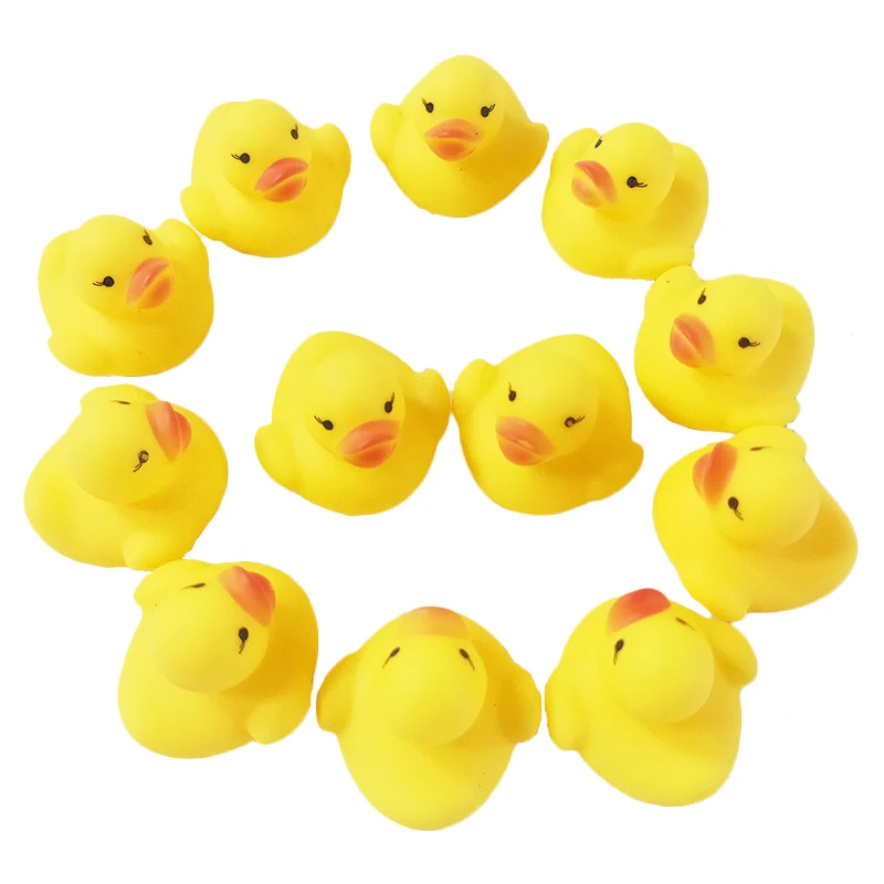 
Mini Yellow Rubber duck Bath toy Sound Floating Ducks for baby 
