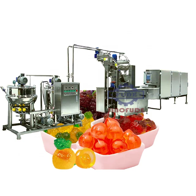 sweets manufacturing production line Full automatic VITAMIN pectin soft jelly gummy bear candy depositing making machine