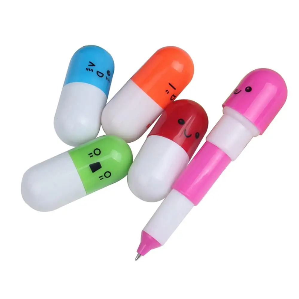 
Lovely Kawaii Pill Shaped Ballpoint Pen Cute learning stationery Student vitamin pill novelty pen 
