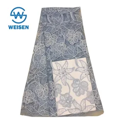 Organza Design Hole Lace African French Beaded Flower 2019 Fancy Embroidery Fabric