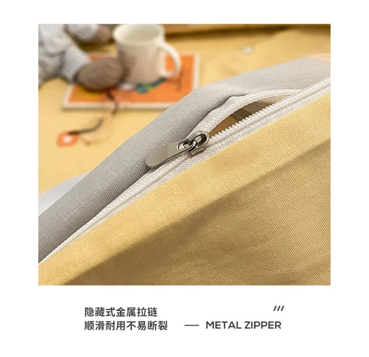 Cotton Bedding Sets 4pcs  Designer Letter Strip Digital Printing BedClothes Pillow Sheet  Soft Queen Size Comforter Cover