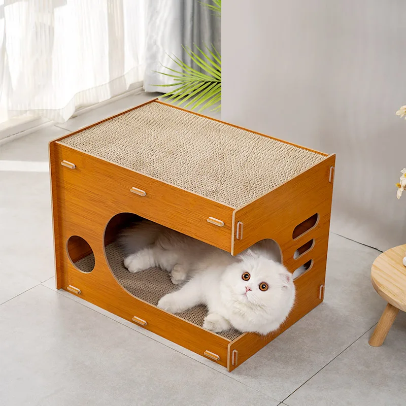 Manufacture Cat Scratcher Corrugated Cardboard Cat House