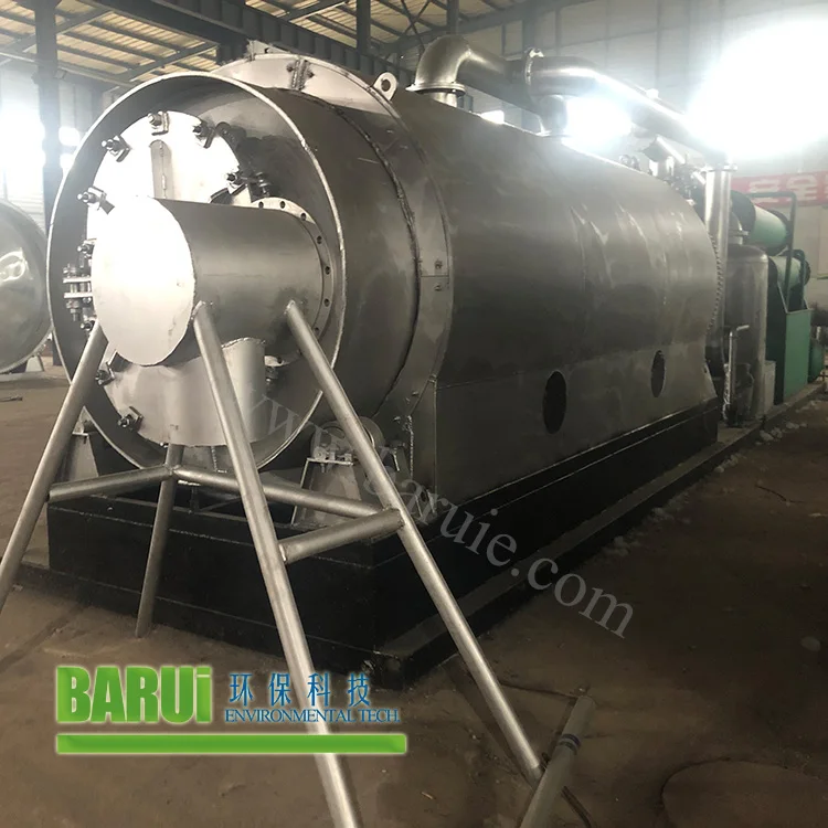 BARUi skid mounted 3 ton Oil Sludge Aluminum Plastic used oil recycling small pyrolysis machine for sale