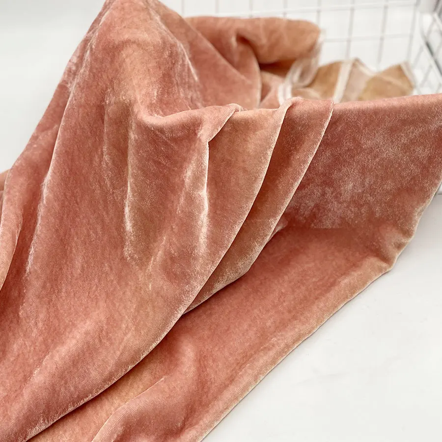 Manufacturer price shiny velour swansdown sand wash colorful soft plain pure 100 mulberry silk velvet fabric