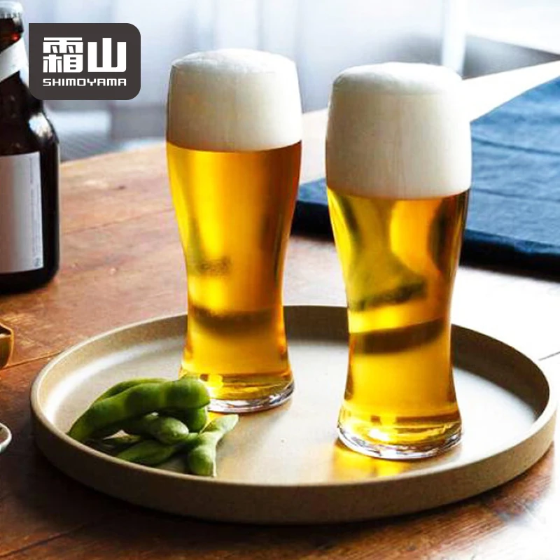 SHIMOYAMA Made in Japan 15.5oz Beer Glasses Solid Glassware Cup Craft Pilsner Cups Mugs and Beer Glasses for Men