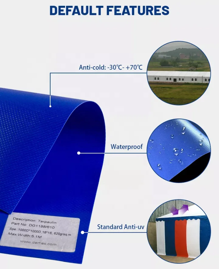 Fire Retardant Tarpaulin Roll PVC Coated Polyester Tarpaulin Fabric for Tensile Membrane Building Structures