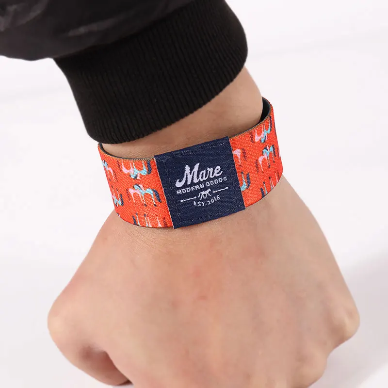
Custom Sublimation Free Design Elasticated Material Polyester NFC Elastic Wristband Rolls 