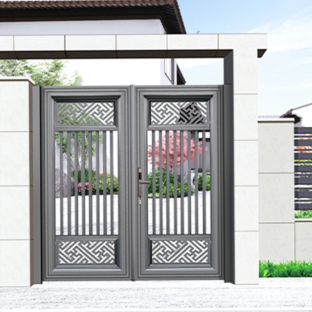 High-quality front fence and gates designs for house swing gate automation aluminum gate