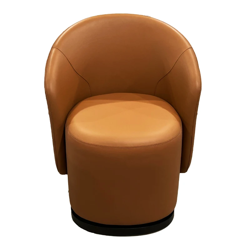 French Luxury Bedroom Swivel Chair with Minimalist Backrest Dressing Chair Customisable Small Sofa Home Furniture