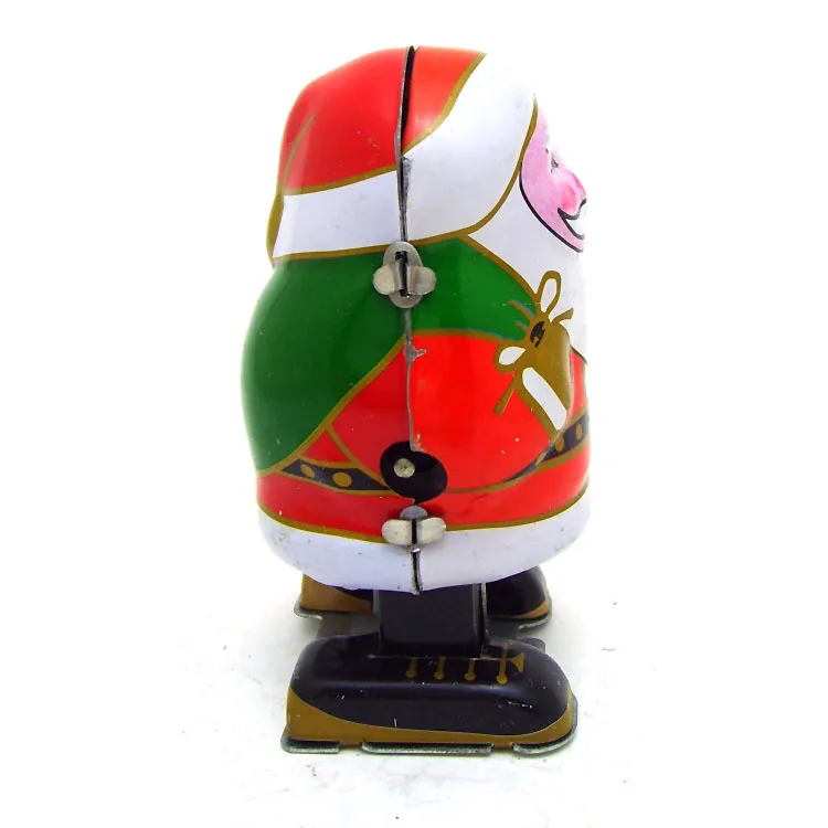 EE1327 Classic Mechanical Wind up Toy Robots Santa Claus Handmade Vintage Winder Tin Collection Clockwork Robot