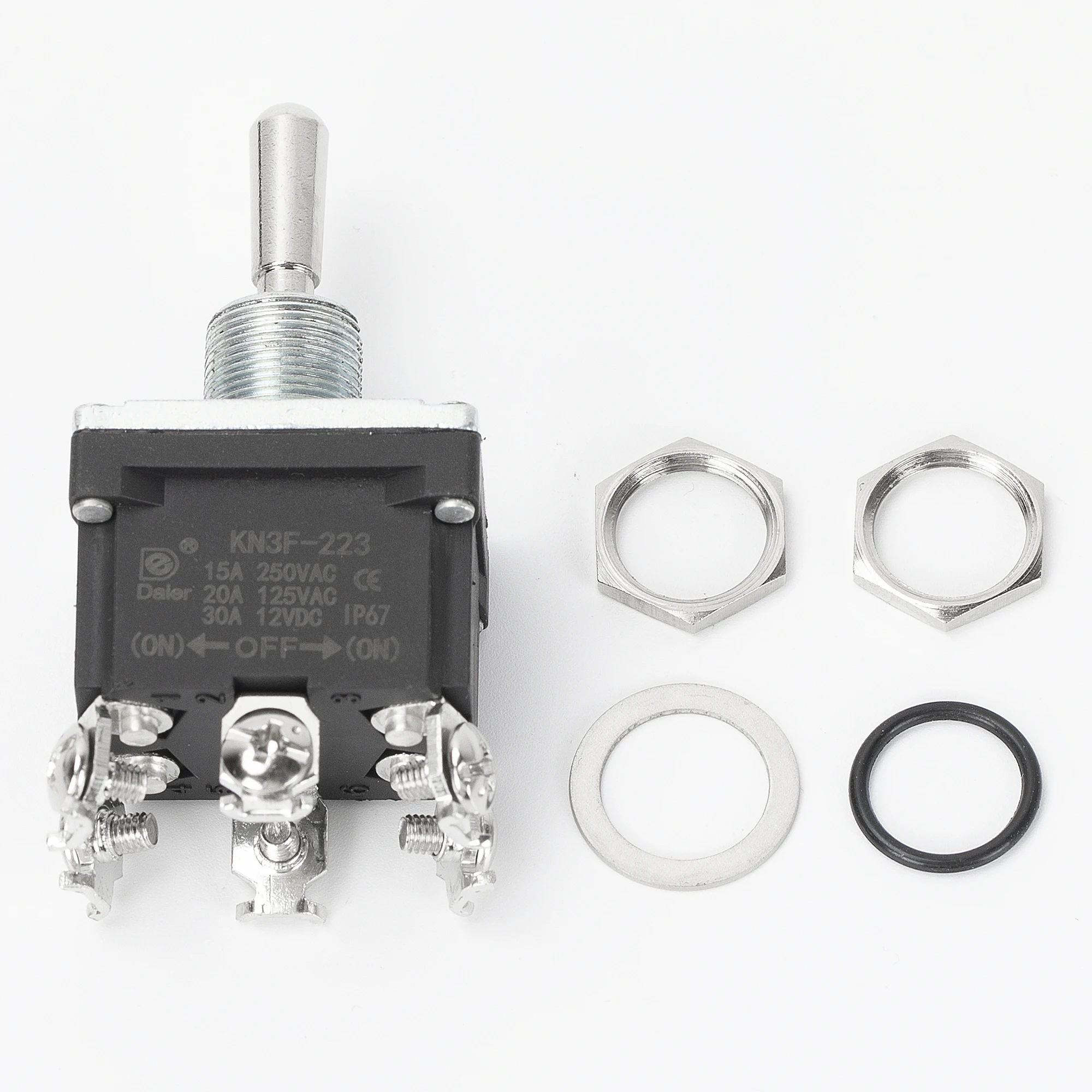 DPDT Momentary 30A 12VDC Toggle Switch Heavy-Duty IP67 Waterproof Metal Switch 3Way 30A 12VDC Switch Max Voltage 220V SPDT Type