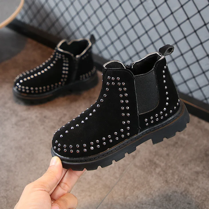 
YY10119S British style rivet decoration new design fashion warm baby toddler non slip boots 