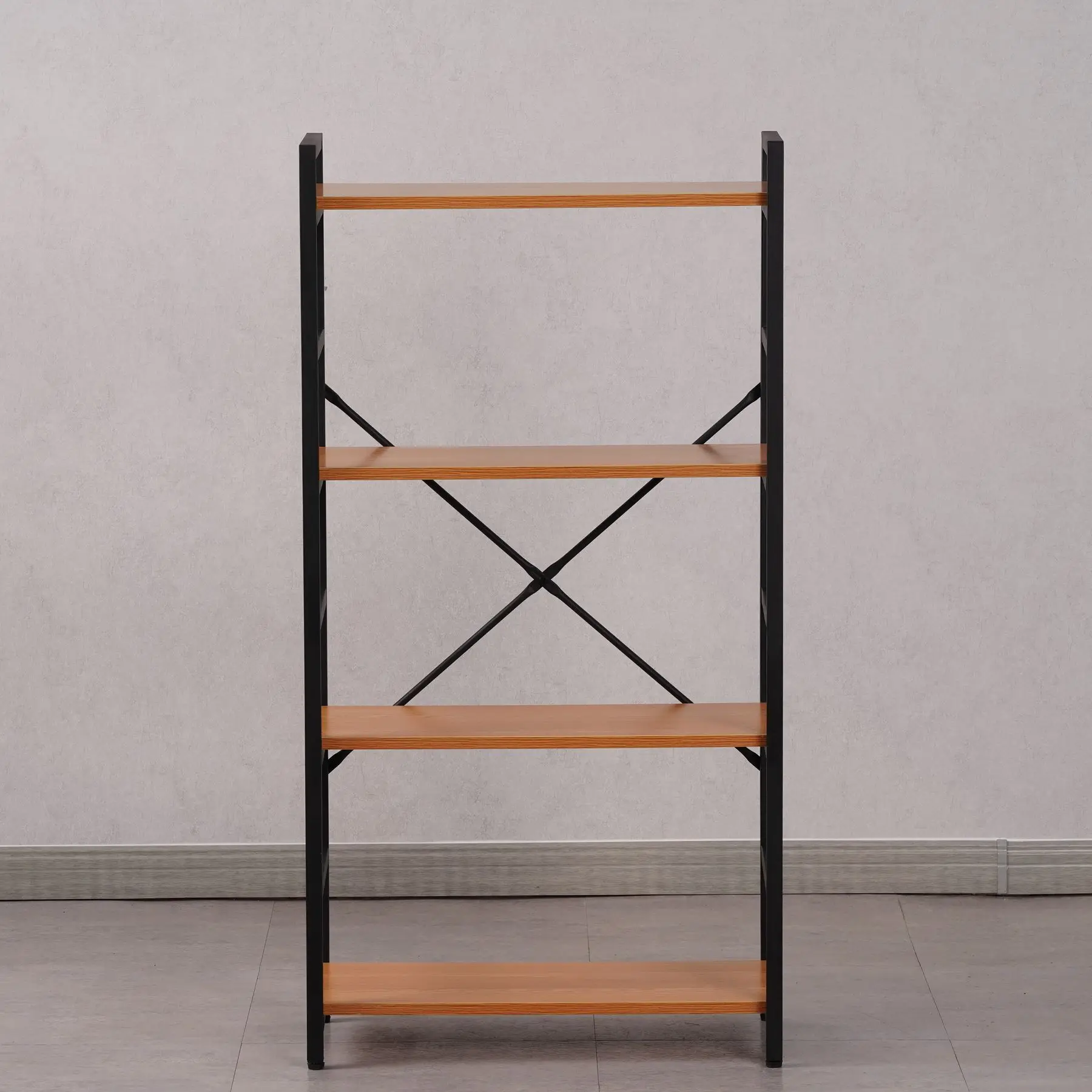 Modern Design MDF 4 Tire Wood Supermarket Shelf Ladder-shaped Book Shelves for Sale