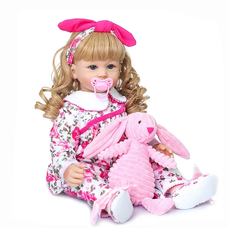 60cm lifelike soft silicone  vinyl cloth body real toddler doll boy girl toy realistic newborn baby reborn dolls