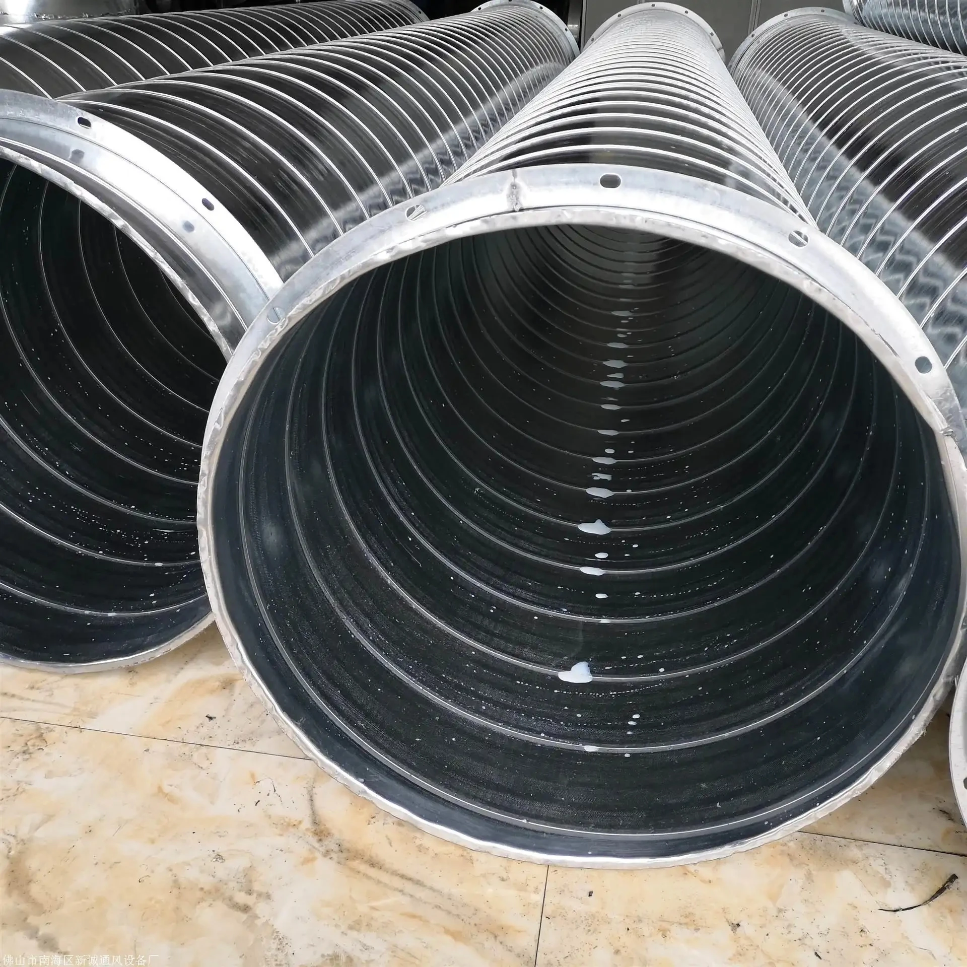 China factory direct sale customizable galvanized stainless air spiral duct  corrugated exhaust fume for ventilation system