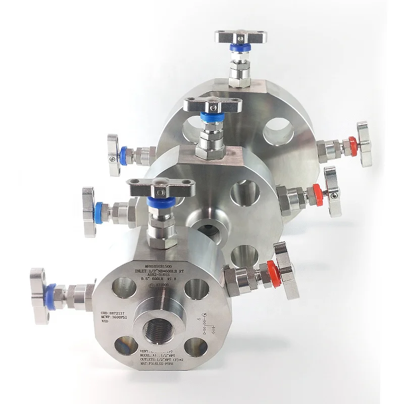 Stainless Steel Double Block and Bleed Valves Monoflange Valve Class 150 to Class 2500 Flange