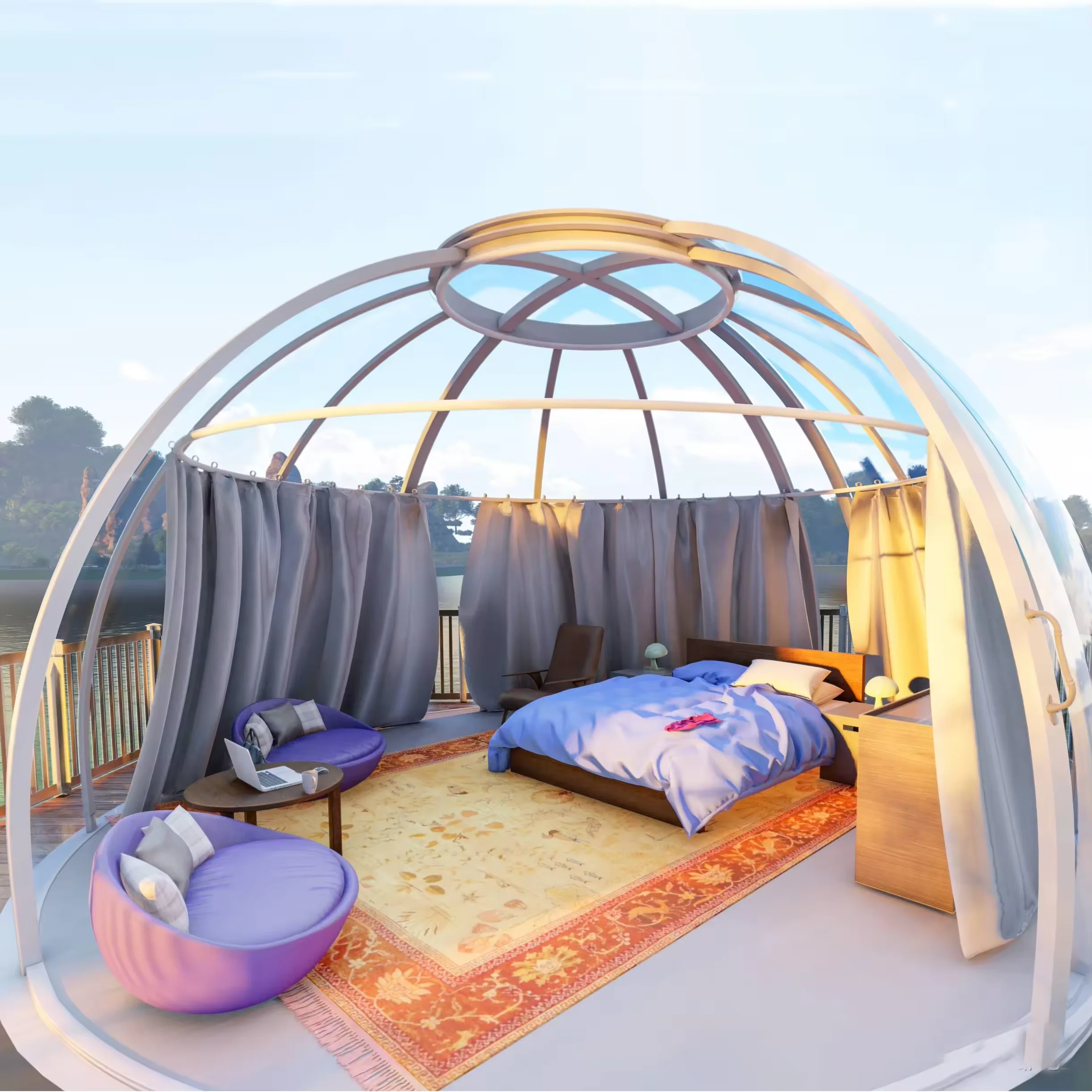 Full Transparent Camping Restaurant Tent Outdoor Prefab House Dome Hotel Room PC Dome Tent