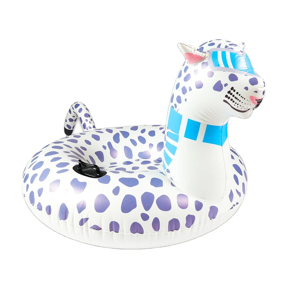 Doctor Dolphin PVC Winter Snow Leopard Cool Inflatable Animal Ski Circle Skiing Equipment Outdoor