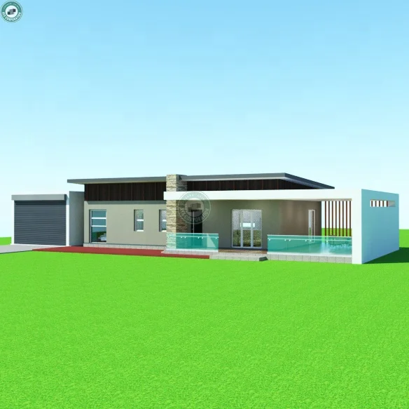 135sqm 3 Bedrooms Prefabricated House Heavy Steel Structure Design Modern Residence with Garage in Mexico