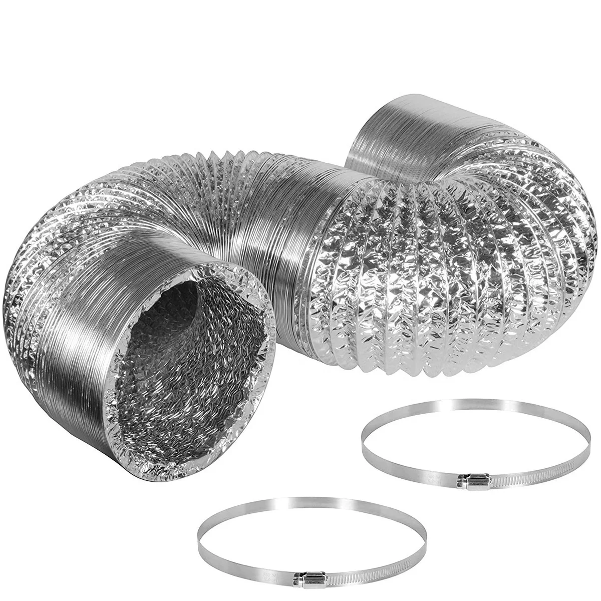 Dryer Exhaust Hose Flexible Non-Insulated Aluminum Foil Dryer Vent Tube Pipe