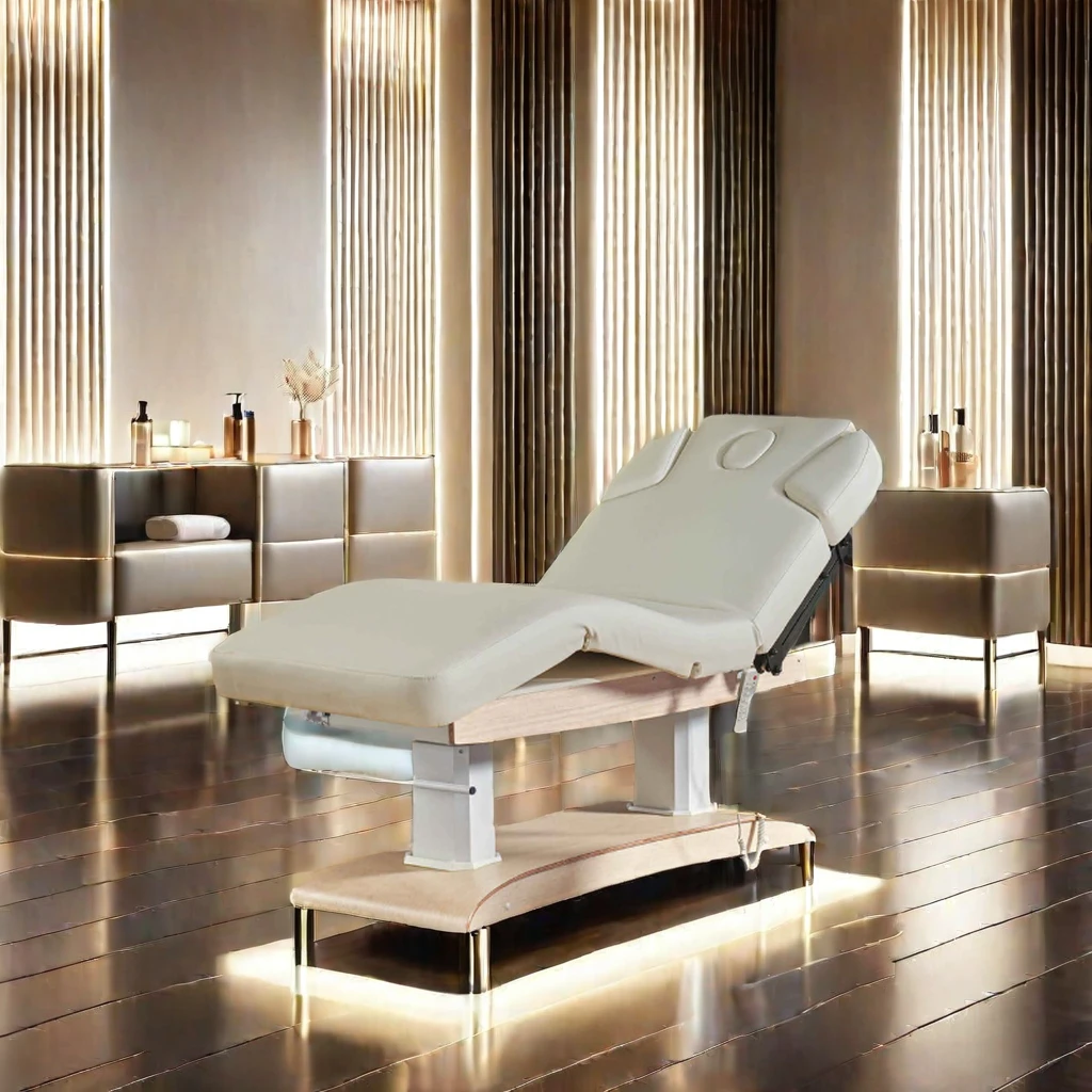 custom thai luxury king size professionnel salon lash bed chair electric wooden beauty table de massage bed