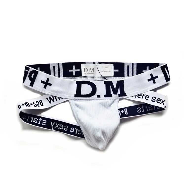 DM brand organic cotton backless underwear white jockstrap men