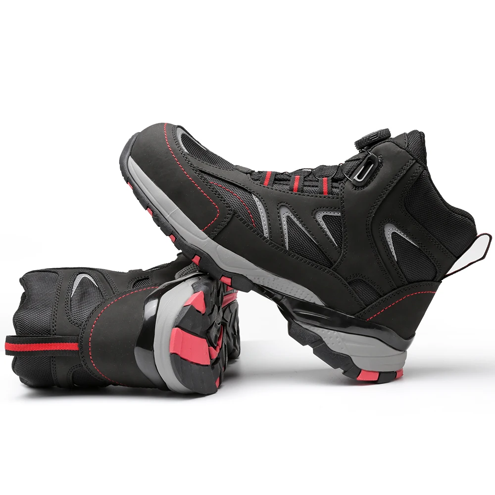 Nubuck leather plastic toe MD outsole hiking shoes men outdoor boots