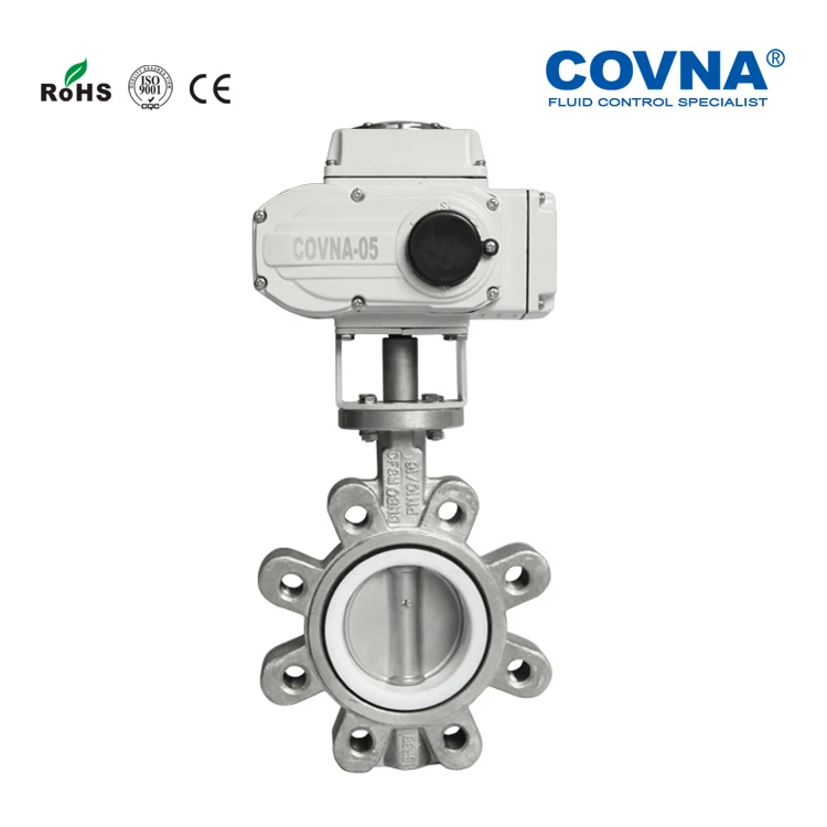 COVNA Cast Iron Lug Type NBR Motorized  Electric Butterfly Valve