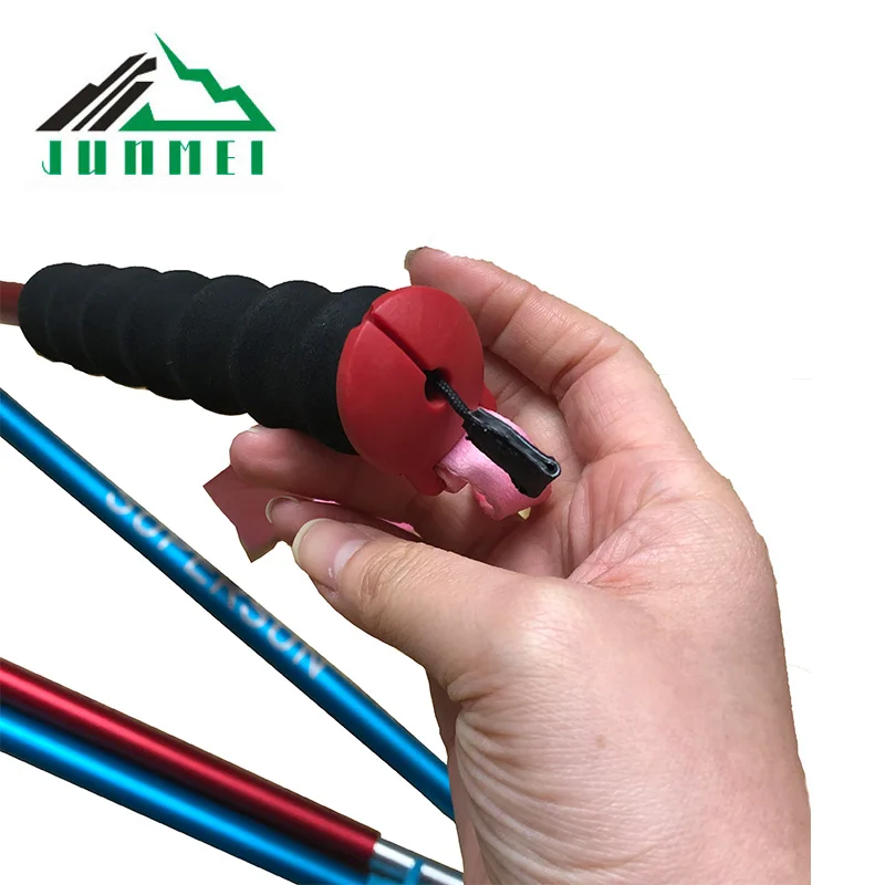 customized OEM High quality ultralight trail running pole wholesale portable 4 sections outdoor hiking equipment running pole