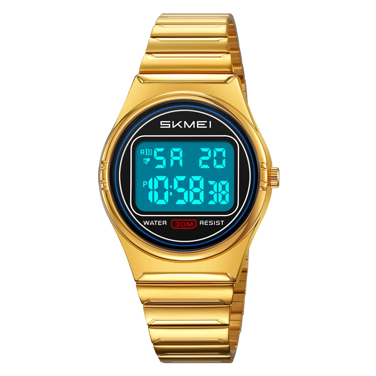 SKMEI 2385 Factory Wholesale Reloj Digital Hand Chain Luxury Waterproof Watches Men Male Gold Silver Multifunctional Wrist Watch